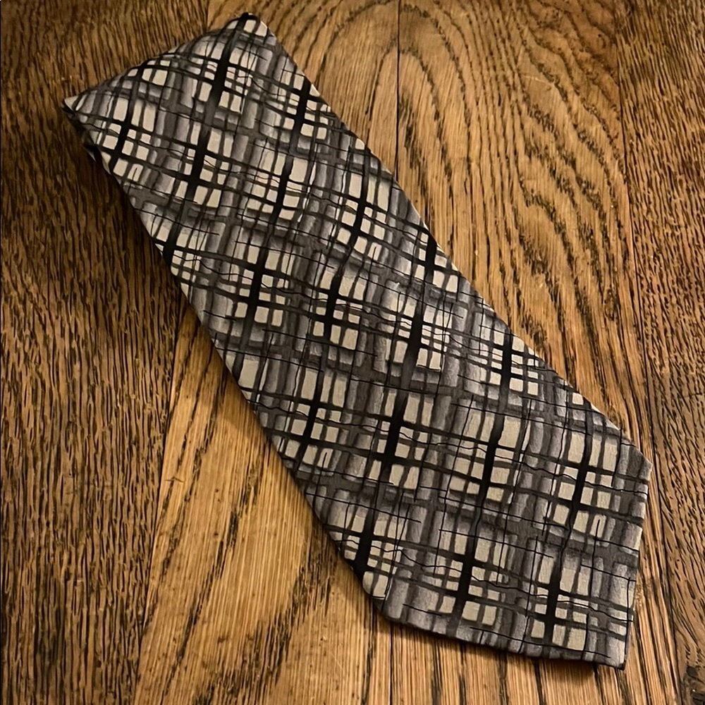J. Garcia Black and Gray Geometric Tie